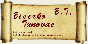 Biserko Tunovac vizit kartica